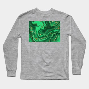 green emerald marble with gold glitter, marble decor, marble Long Sleeve T-Shirt